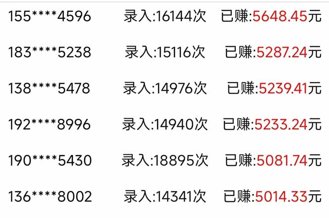 信息录入，几秒一单，只需一部手机，小白轻松上手，日入500＋-梦影博客